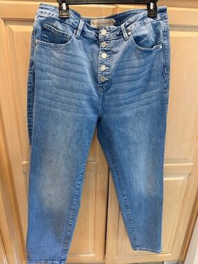 Soft Surroundings Light Blue Button-Fly Cropped Jeans 18